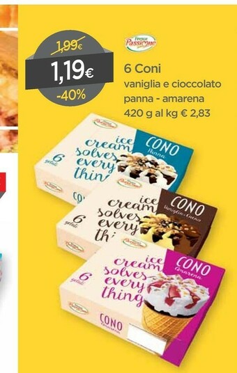 DPiù Coni Vaniglia E Cioccolato/ Pana - Amarena offerta