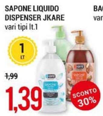 Hardis Sapone Liquido Dispenser Jkare vari tipi lt.1 offerta