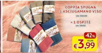 Galassia Coppia Spugna 1 Asciugamano Viso offerta