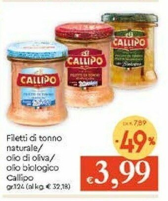 Galassia Callipo Filetti Di Tonno Naturale offerta