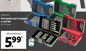 Lidl Parkside Set Punte Per Trapano O Set Bit offerta