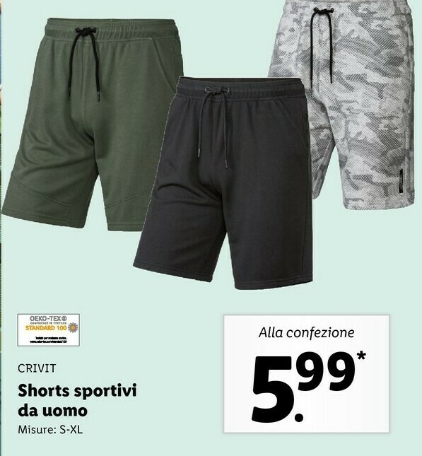 Crivit Shorts Sportivi Da Uomo offerta di Lidl