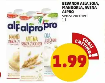 PENNY Bevanda alla soia, mandorla, avena alpro offerta
