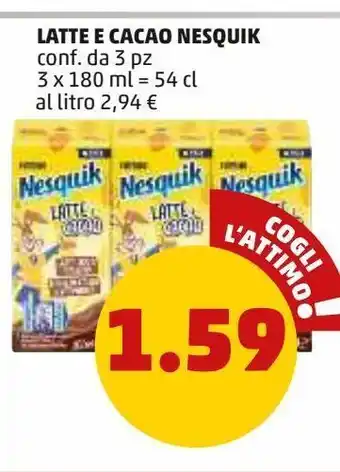 PENNY Latte e cacao nesquik offerta