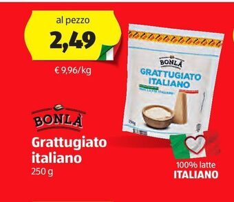 ALDI Bonla grattugiato italiano 250 g offerta