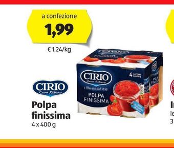 ALDI Cirio polpa finissima 4x400 g offerta