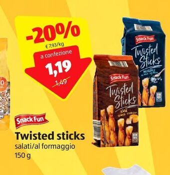 ALDI Snack fun twisted sticks offerta