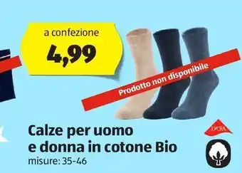 ALDI Calze per uomo e donna in cotone bio offerta