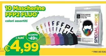 DPiù 10 Mascherine Ffp2 Fluo offerta