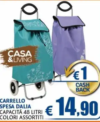 Casa & Co Casa & Living Carrello Spesa Dalia 48 litri offerta