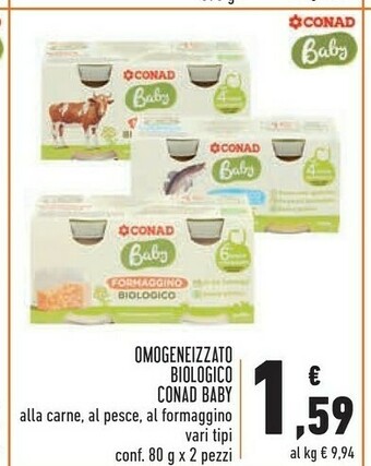 Conad Conad Omogeneizzato Biologico Baby offerta
