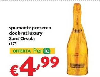 Pam Sant'Orsola Spumante Prosecco DOC Brut Luxury offerta