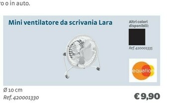 Mini ventilatoreda scrivania Lara