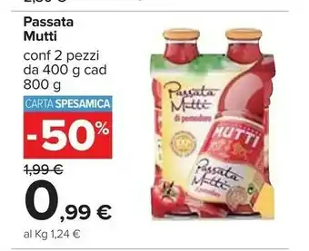 Carrefour Mutti Passata Di Pomodoro 800 G(ml) offerta