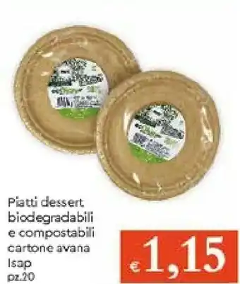 Galassia Isap Piatti Dessert Biodegradabili E Compostabili Cartone Avana offerta