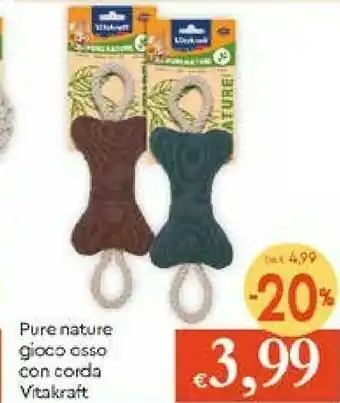 Galassia Vitakraft Pure Nature Giocco Osso Con Corda offerta