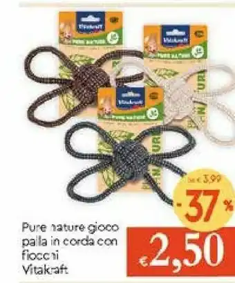 Galassia Vitakraft Pure Nature Gioco Palla In Corda Con Fioccau offerta