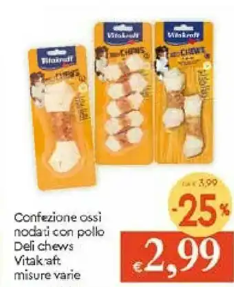 Vitakraft Confezione Ossi Nodati Con Pollo Deli Chews