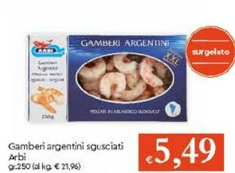 Arbi Gamberi Argentini Sgusciati Congelati 250 G(ml)