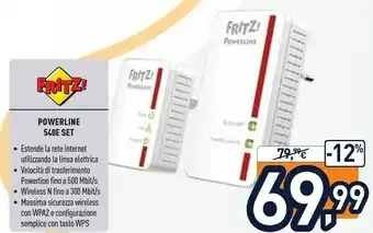 Unieuro Fritz! Fritz Powerline 540E Set offerta