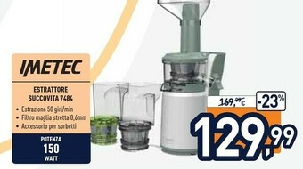 Unieuro Imetec Estrattore Succovita 7484 offerta