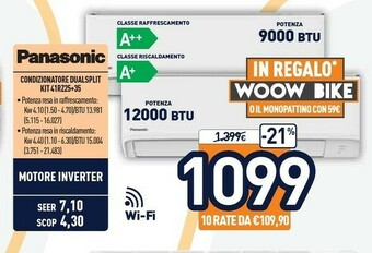 Unieuro Panasonic Condizionatore Dualsplit Kit 41rz25+35 offerta