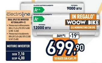 Unieuro Electroline Dual Split Dc Inverter Kit Dual 4099+12 offerta