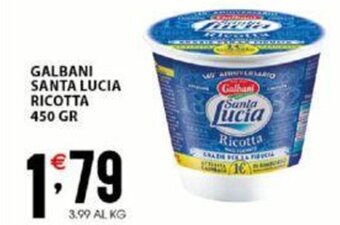 Sisa Galbani Santa Lucia Ricotta 450 gr offerta