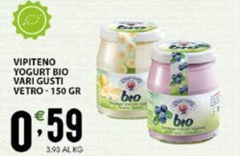 Vipiteno Yogurt Bio vari gusti Vetro 150 gr
