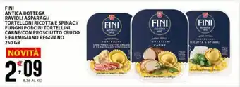 Sisa Fini Antica Bottega Ravioli Asparagi/Tortelloni Ricotta e Spinaci/Funghi Porcini Tortellini Carne/Con Prosciutto Crudo 250 gr offerta