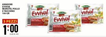 Sisa Amadori Evviva Wurstel Pollo e Tacchino 100 gr offerta