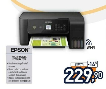 Unieuro Epson EcoTank ET-2721 offerta
