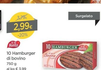 DPiù Si fa bontà Si Fa Bontà - 10 Hamburger Di Carne Bovina offerta