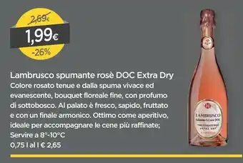 DPiù Lambrusco Spumante Rose Doc Extra Dry offerta