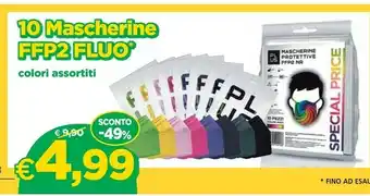 DPiù 10 Mascherine Ffp2 Fluo offerta