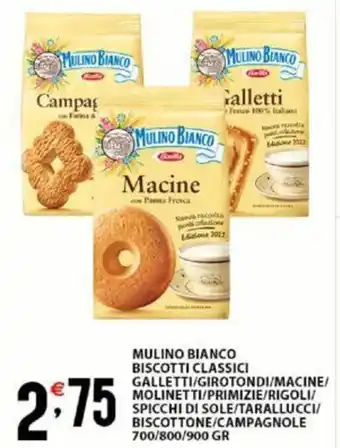 Sisa Mulino Bianco Biscotti Classici Galletti/Girotondi/Macine/Molinetti 700/800/900 gr offerta