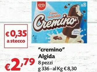 Pam Algida Cremino L'Unico Inimitabile 336 G(ml) offerta