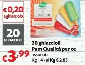 Pam Pam Qualità Per Te 20 Ghiaccioli offerta