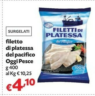 Pam Oggi pesce Filetti Di Platessa Del Pacifico 400 G(ml) offerta