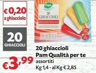 Pam Pam Qualità Per Te 20 Ghiaccioli offerta