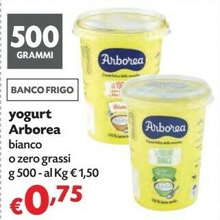 Pam Arborea Yogurt Bianco Naturale 500 G(ml) offerta