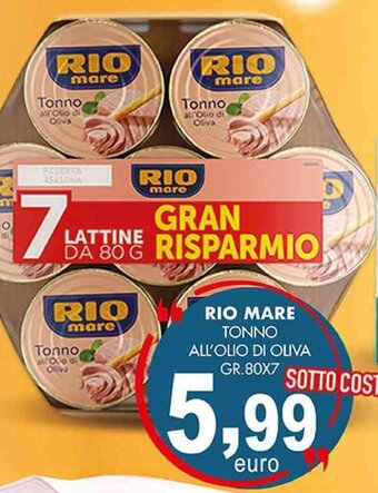 Mazzeo Giocattoli Rio Mare Tonno all'olio di oliva gr.80x7 offerta