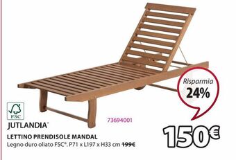 JYSK Lettino prendisole offerta