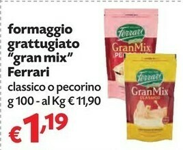 Pam Ferrari Granmix Cucina Grattugiato Fresco 100 G(ml) offerta