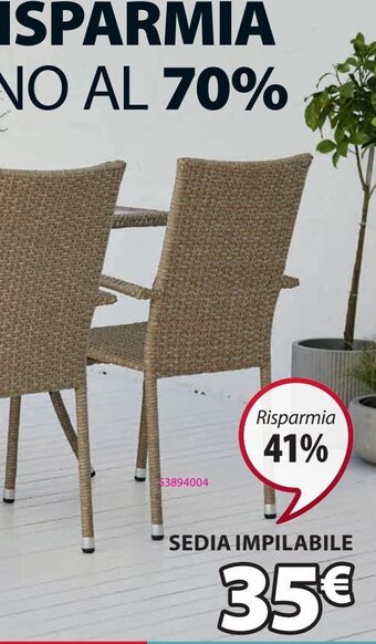 JYSK Sedia impilabile offerta