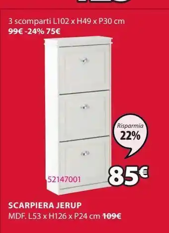 JYSK Scarpiera mdf offerta