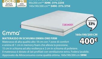 JYSK Materasso in schiuma emma one firm offerta