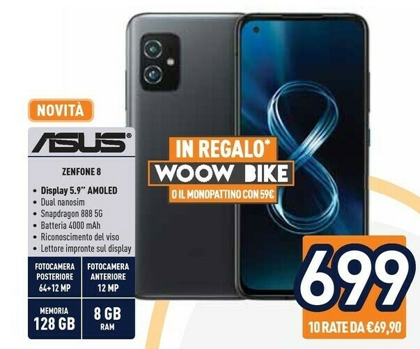 Asus Zenfone 8 offerta di Unieuro