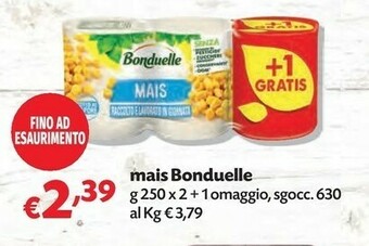 Pam Bonduelle Mais Cotto Al Vapore offerta