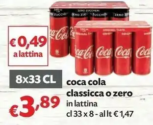 Pam Coca Cola Coca-Cola - Coca-Cola Zero Lattina 330 G(ml) offerta